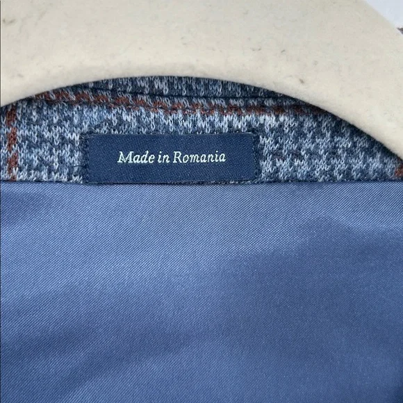 Peter Millar Holden Slim-Fit Checked Wool, Silk and Linen-Blend Blazer Blue 44R - Picture 8 of 13